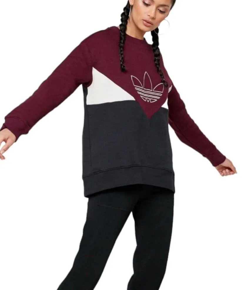 Adidas Originals Trefoil Colorado Knit Colorblock Sweatshirt Woman’s Size XS - Image 2