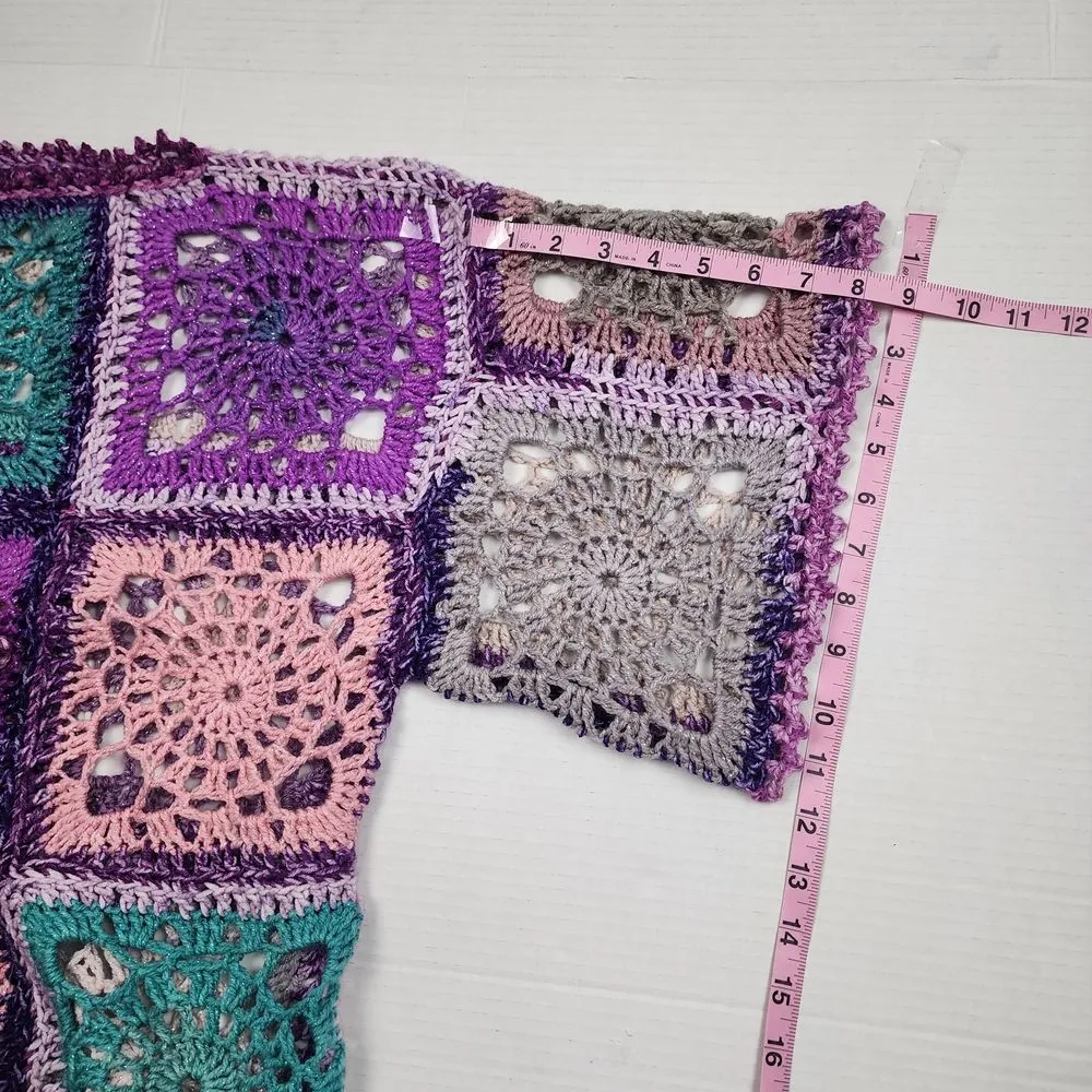 New Handmade Boho Crochet Granny Square Patchwork Top - Image 7