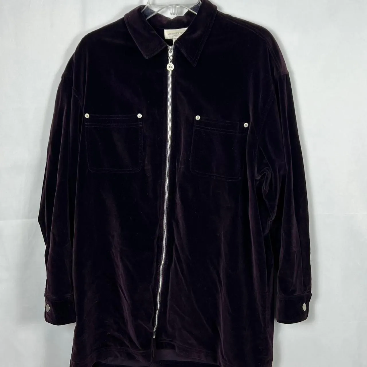 Jones New York Sport Vintage Purple Velvet Overshirt Jacket XL 1X - Image 3