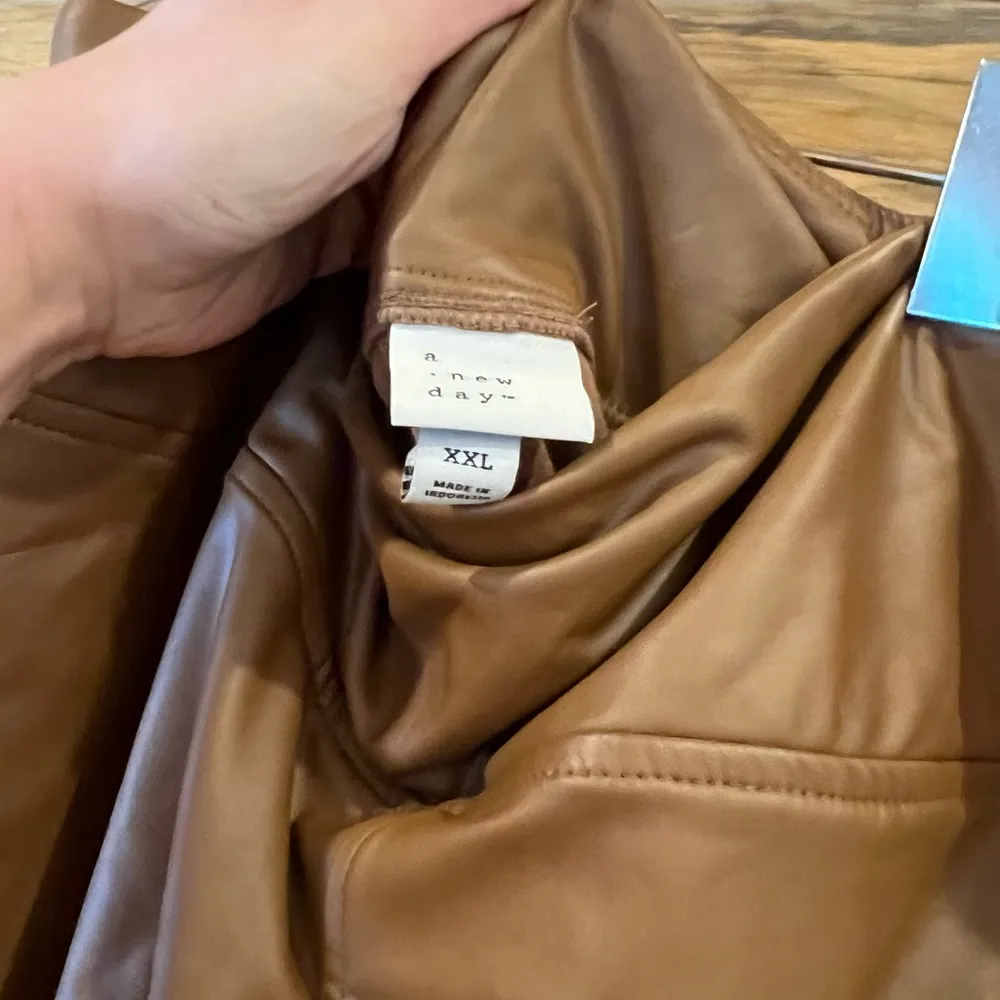 A New Day Women's High-Waisted Faux Leather Ankle Leggings XXL - Image 4