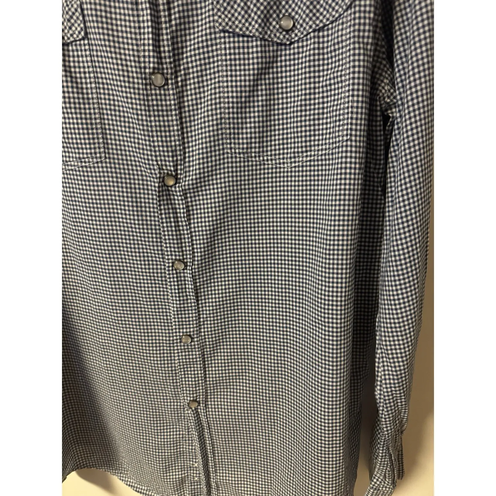 Hertige 1981 Women's XL Long Sleeve Gingham Check With Pearl Snaps Shirt - Image 3