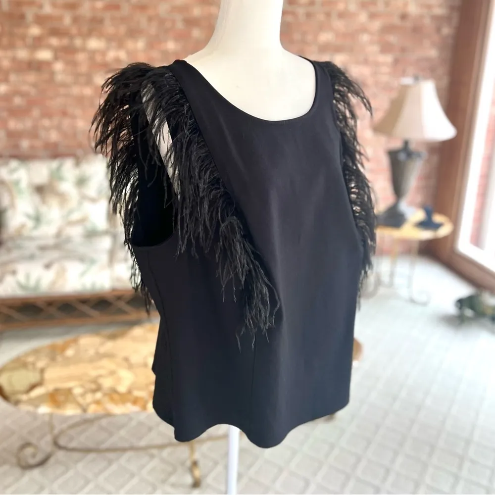 Eva Franco Anthropologie Romana Top
Feathered Black 3X Cocktail Glam Evening Mod - Image 14