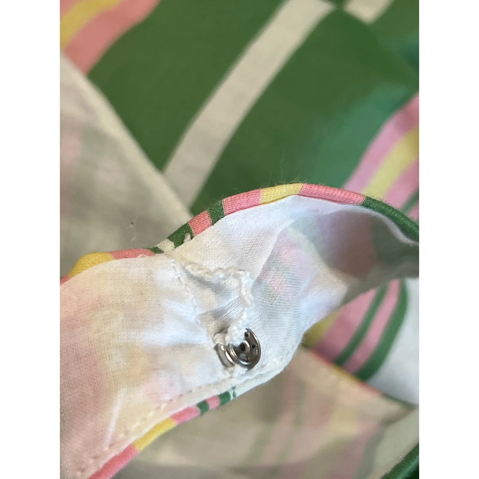 Boden Hattie Green and Pink Striped Fit and Flare Dress Women's Size 4 Pockets - Image 8