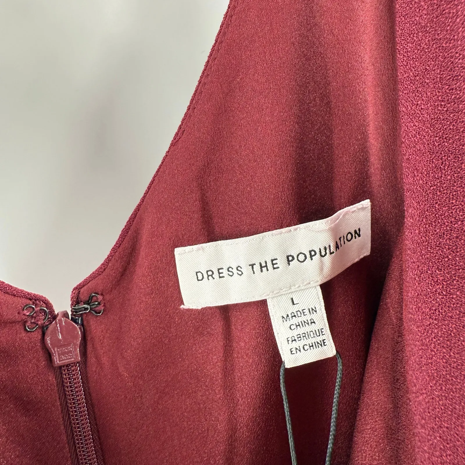 Dress the Population Jordan Dress Size Large Burgundy NWT Bridesmaid Formal Gown - Image 7