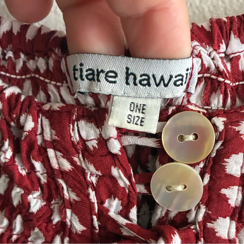 Tiare Hawaii Red and White Maxi Skirt OS - Image 9