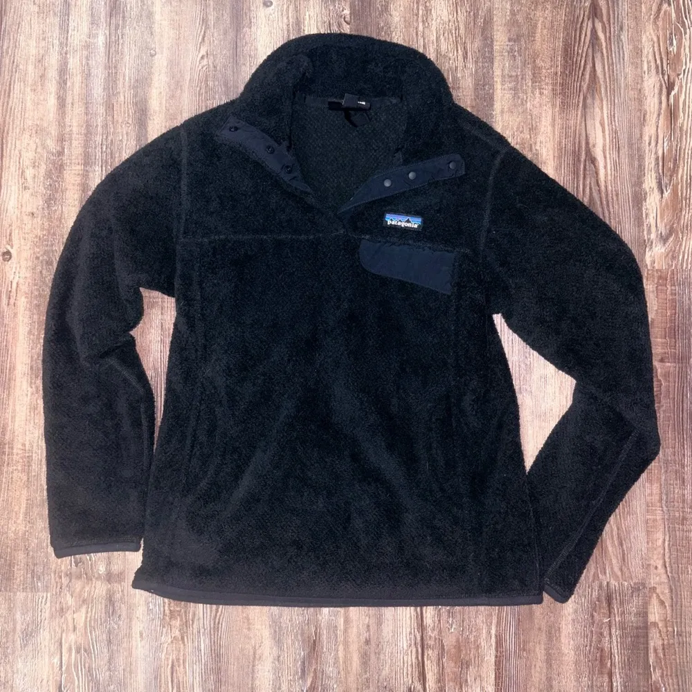 Patagonia Polartec Black Snap-T Fleece Pullover Jacket Size Medium w/ Arm Patch - Image 2