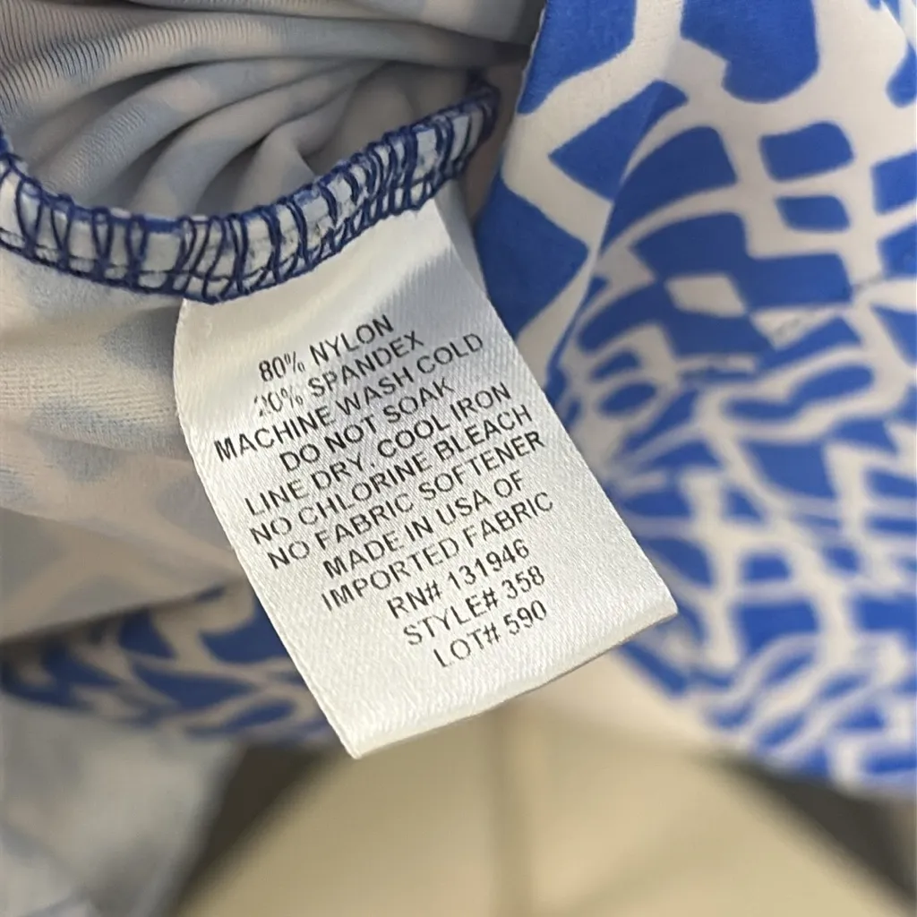 Jude Connally Chris Blue & White Geometric Tunic Top - Image 7