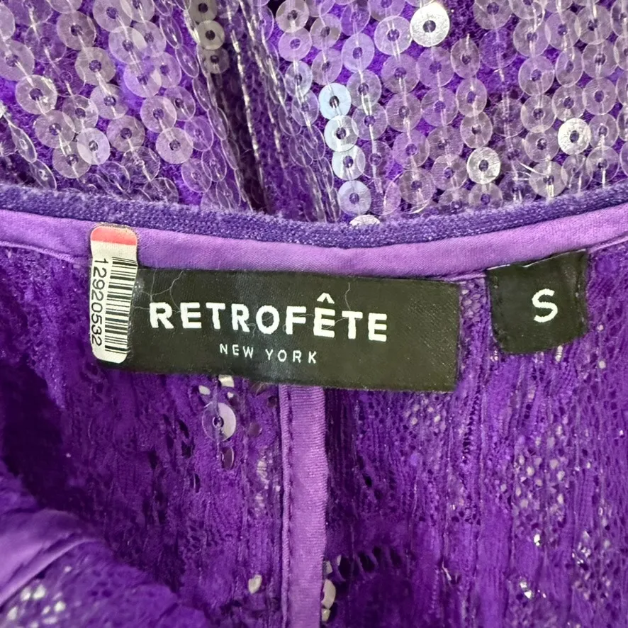 Retrofête  Strapless Sequin Lucia Dress in Purple, Size S - Image 9