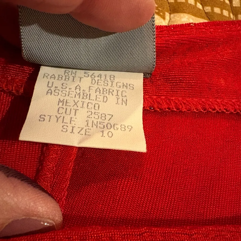 Rabbit Rabbit Rabbit Designs dress and cardigan set vintage Red sparkly Wmns 10 - Image 9