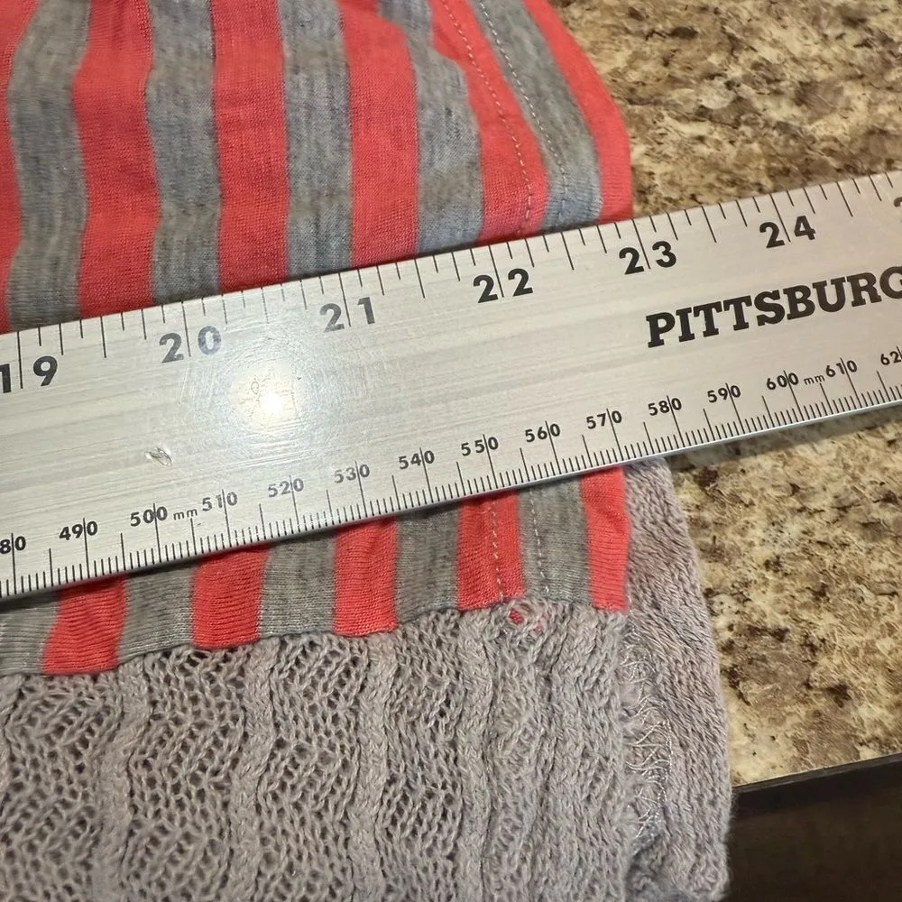 Miss Me Peach Gray Blouse Medium - Image 6