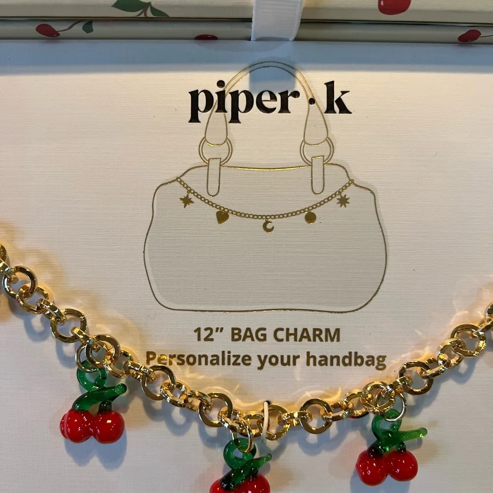 Piper L Cherry 🍒 Bag Charm | 12” Gold - Image 2