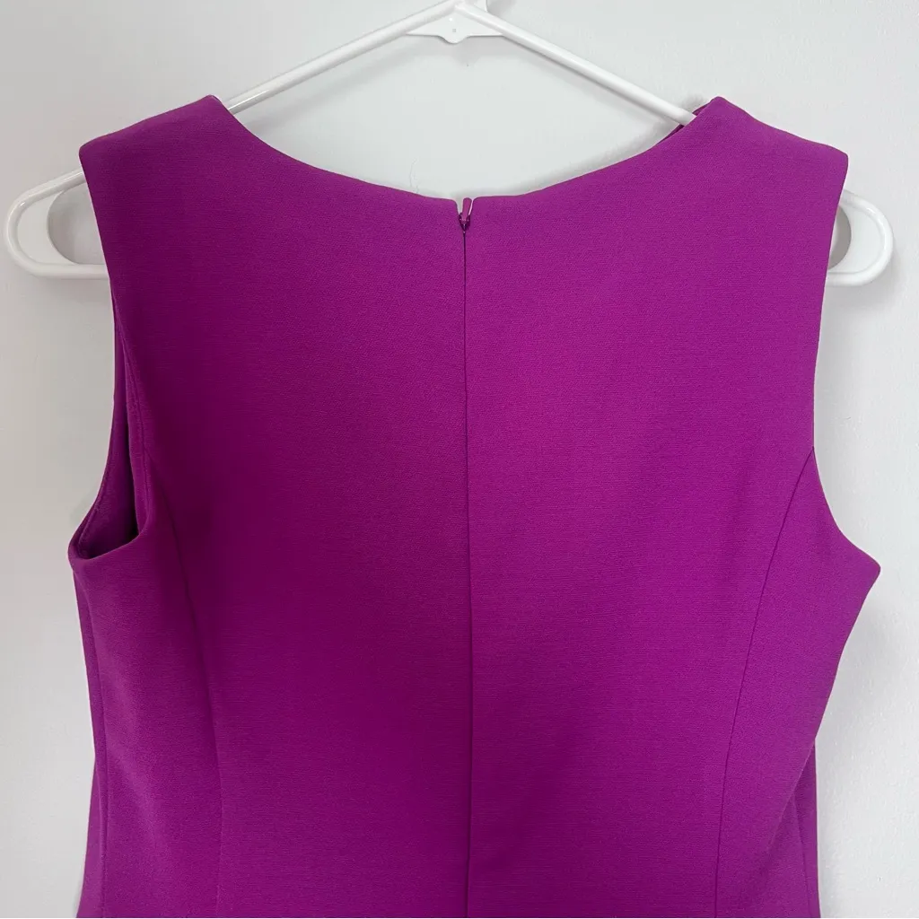 Halogen Dress Size 4 Pink Fuchsia Knee Sheath Crepe Career Office Church Piping - Image 8