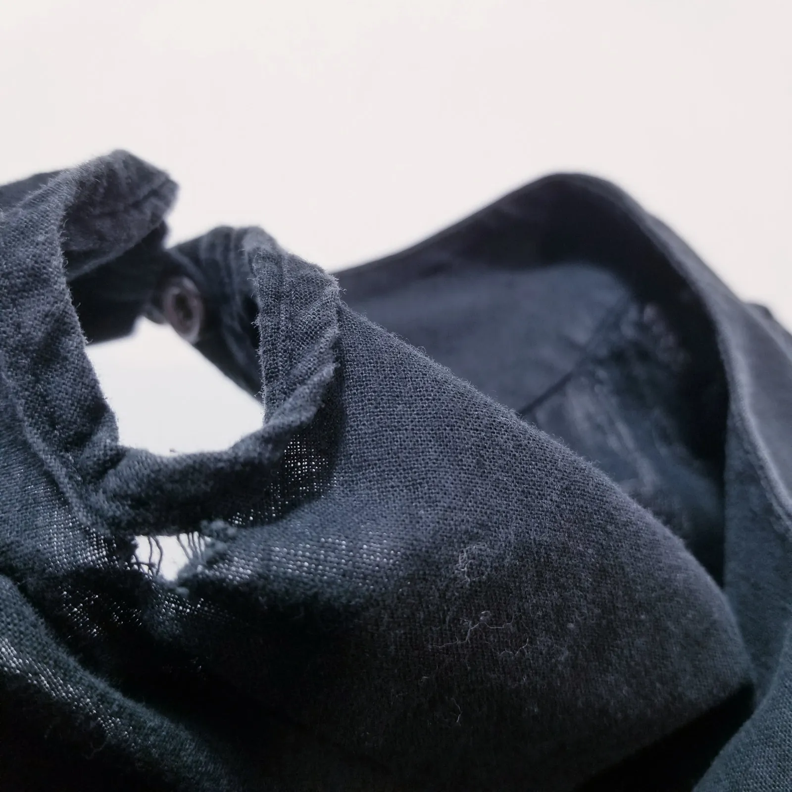 A.P.C 100% Cotton Navy Blue Short Sleeves Dress Round Neckline Front Pockets Size XS - Image 4