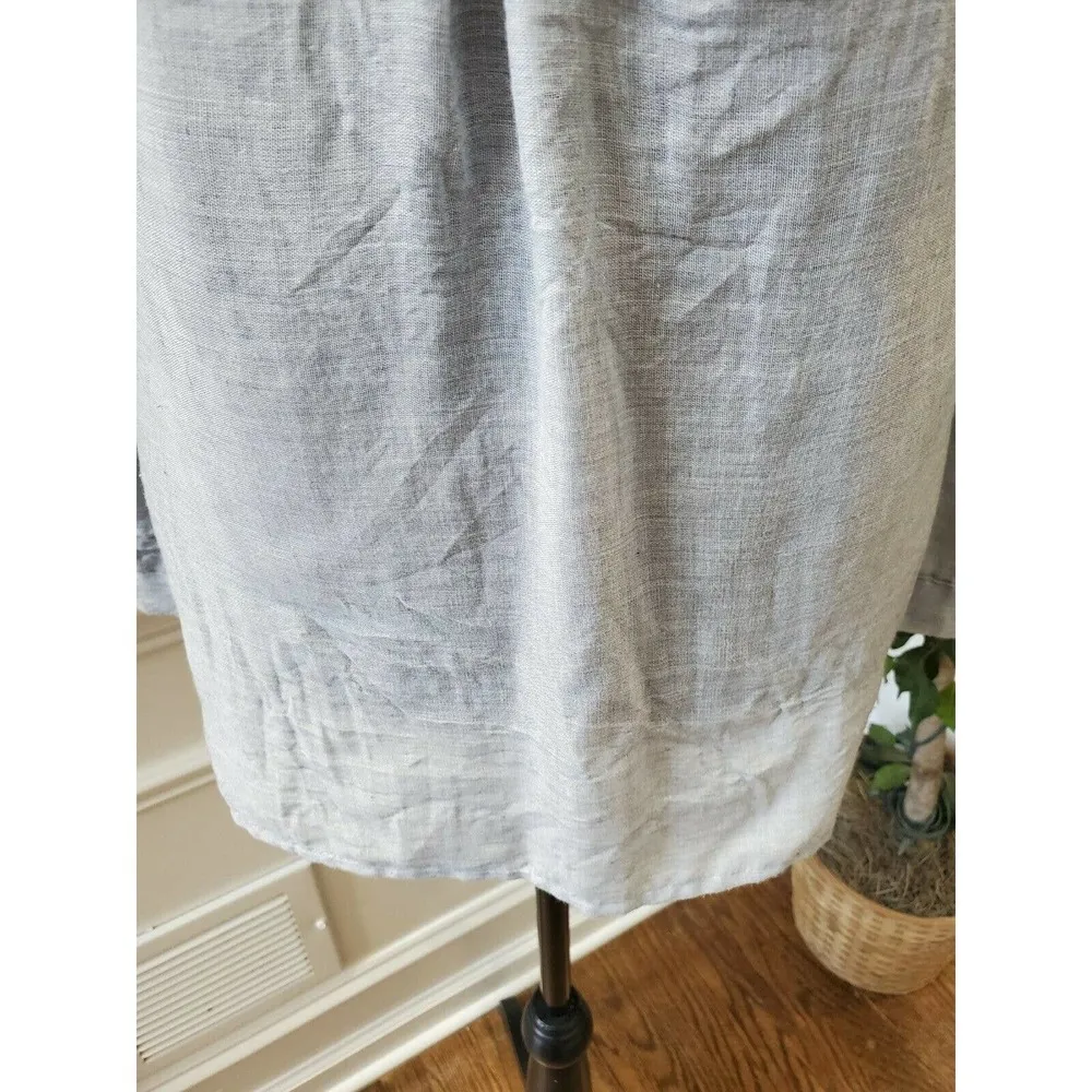 Just Living Women's Solid Gray Polyester Henley Neck Long Sleeve Casual Shirt S - Image 4