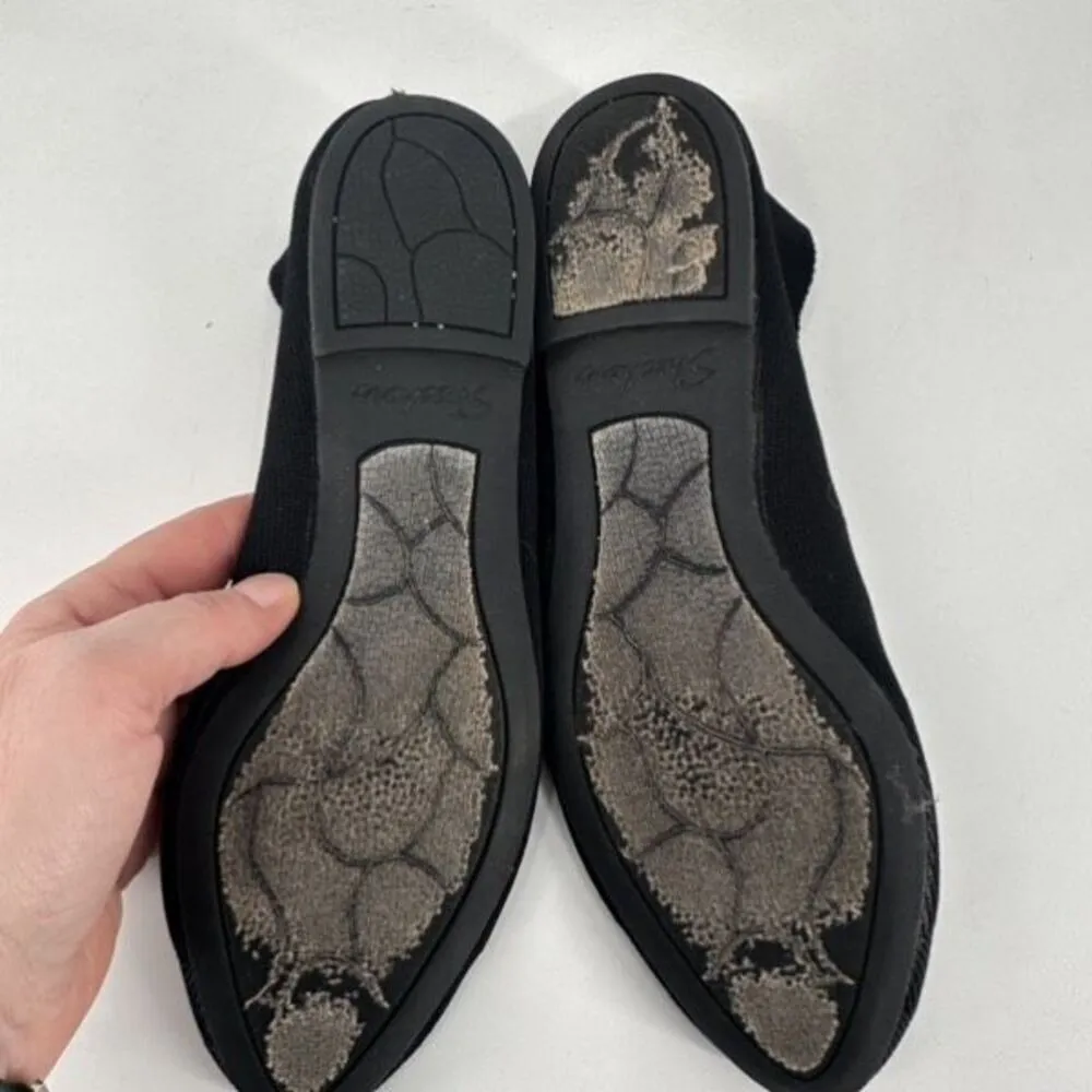 Skechers Cleo 2.0 Love Spell Women Knit Black Flats Scalloped Round Toe Size 7.5 - Image 7