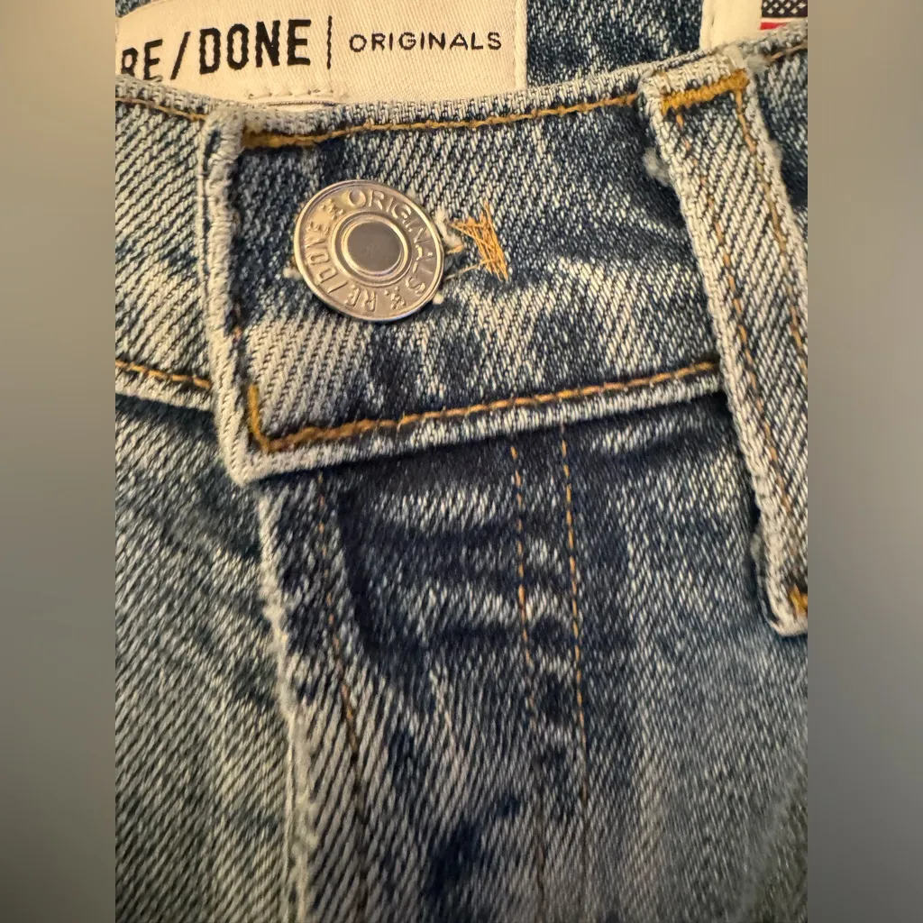 REDONE Women’s Blue Denim High Rise Ankle Crop Jeans Size 26 - Image 6