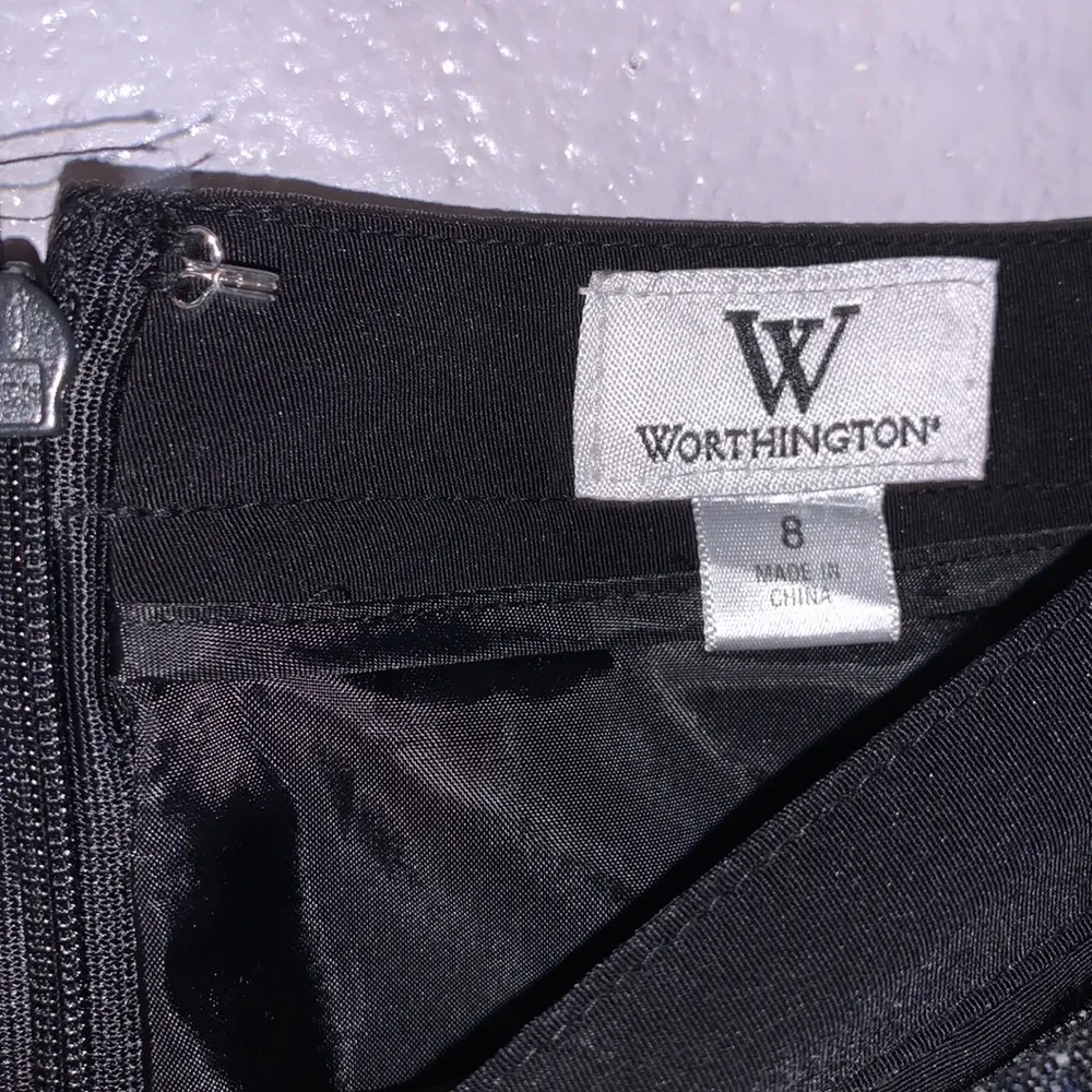 Worthington black gray layered lace office pencil skirt - Image 5