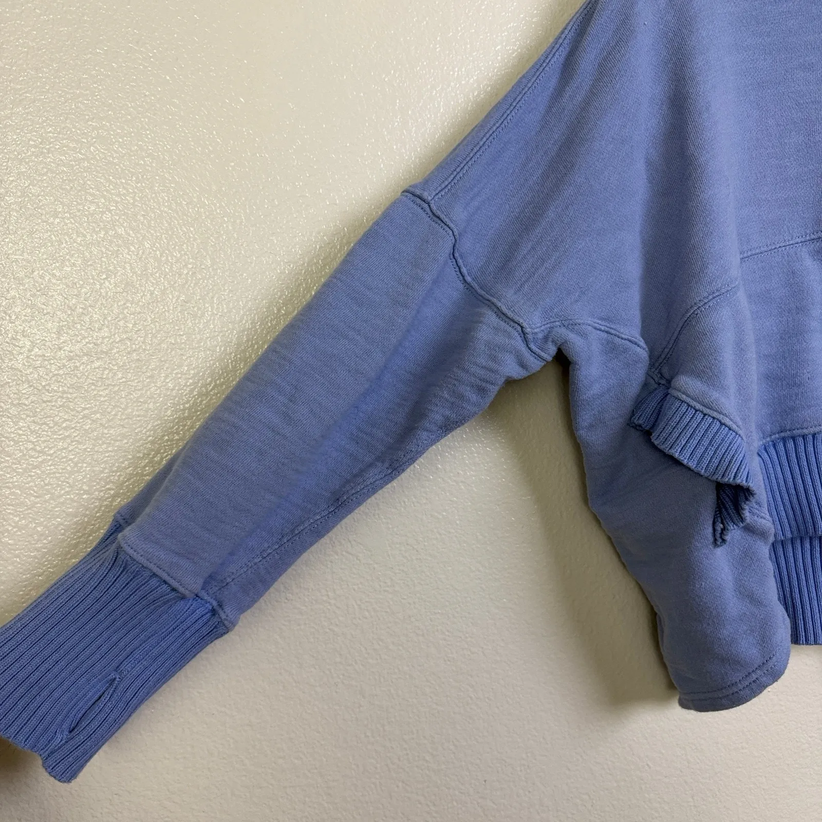 Free People Movement Solid Honey Dove Sweatshirt Pullover Womens L Blue *FLAW - Image 11