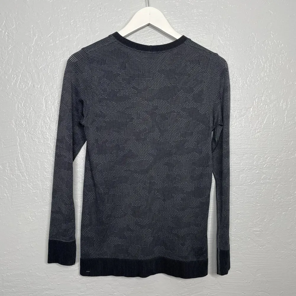 Lululemon Women 6 Swiftly Breathe Long Sleeve Vented Camo Asphalt Gray Black - Image 5