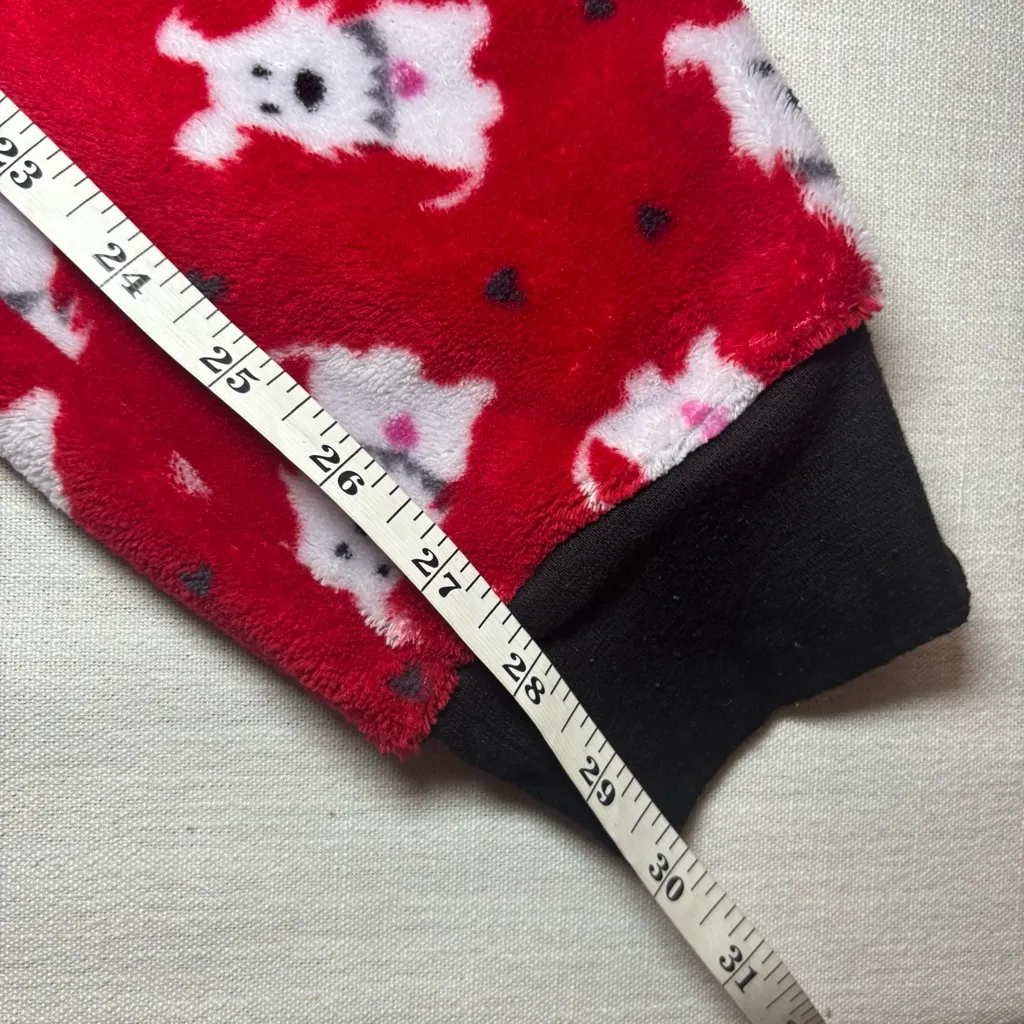 Charming Red Pajama Pants with Dog Design Size L - Image 9