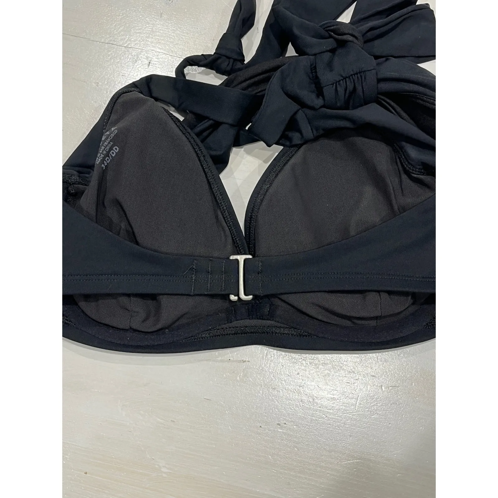 Lot of 2 bikini tops black Athleta and Bikini Lab Tie Top black Beige Crochet - Image 5