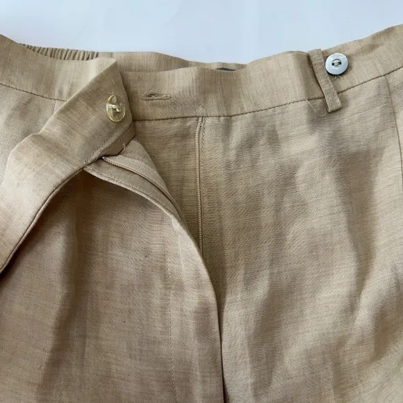 NWT Kate Hill‎ Linen Blend Pants Indian Summer Beige Cropped Trousers Womens 18W - Image 6