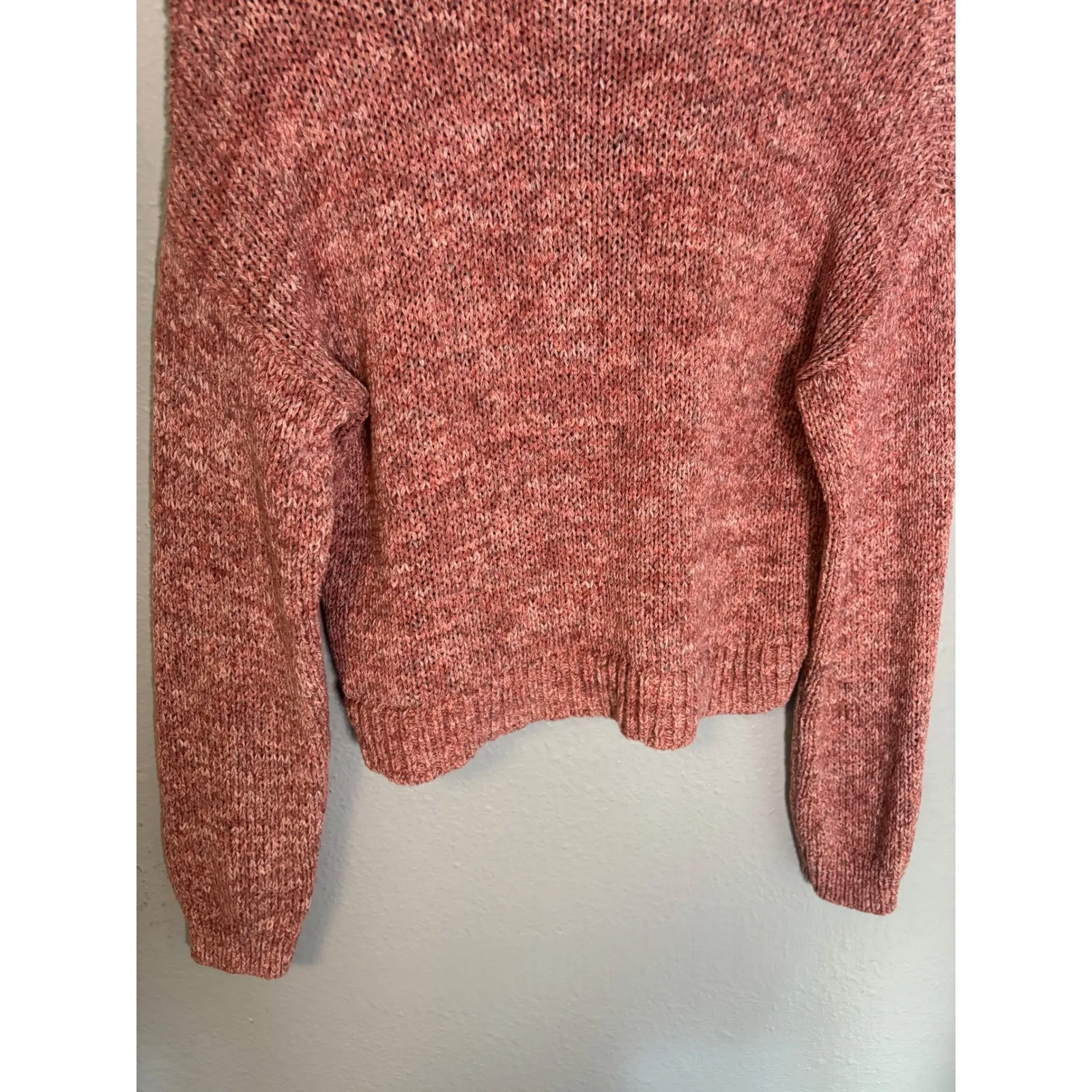 Madewell  Women's Millcrest Cropped Pullover Sweater Spacedye Berries Pink Medium - Image 9