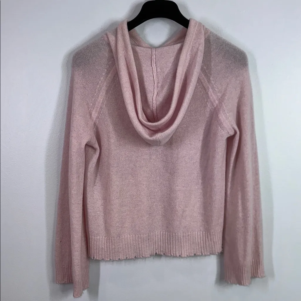 Minnie Rose pink 100% cashmere hooded sweater size medium - Image 5