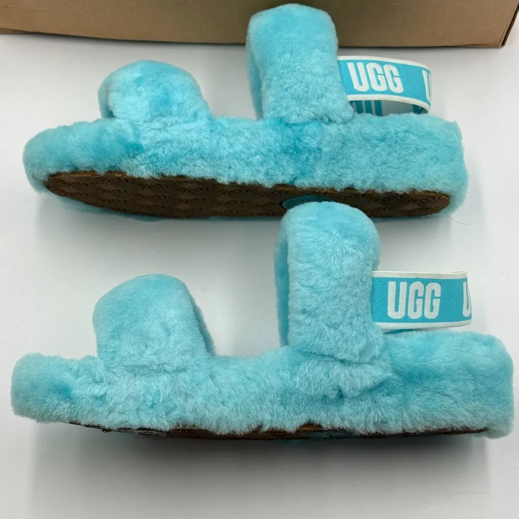 UGG Oh Yeah Slide Size 7 Slipper Shoe Teal Sky Blue - Image 6