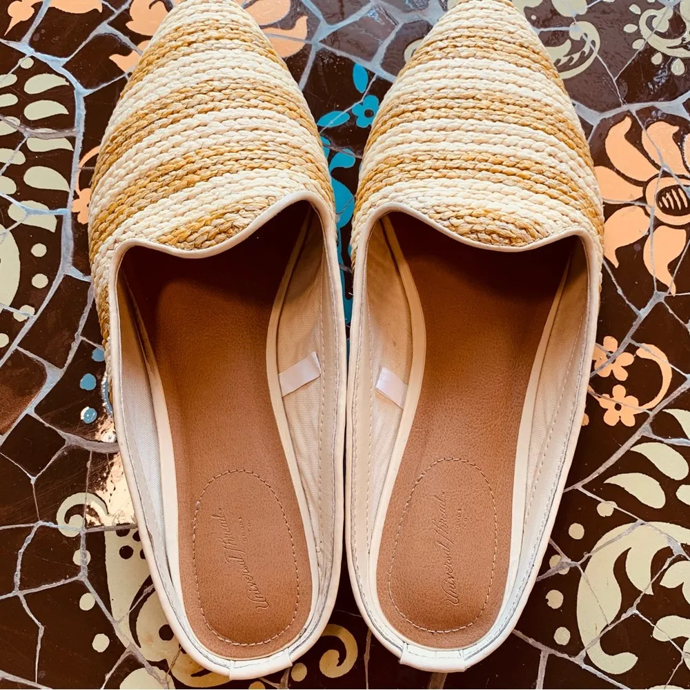 UNIVERSAL THREAD Straw Textured Mule Slip- On Shoe Sz 8.5 - Image 4