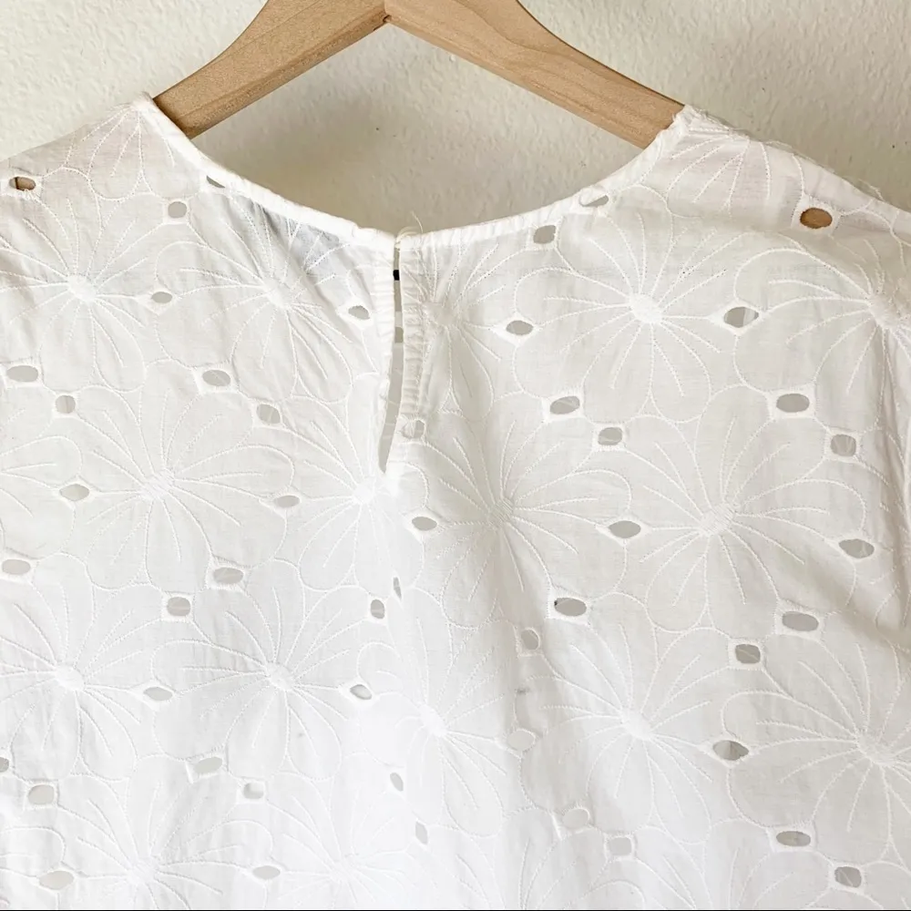 NSR White Eyelet Peplum Top - Image 7