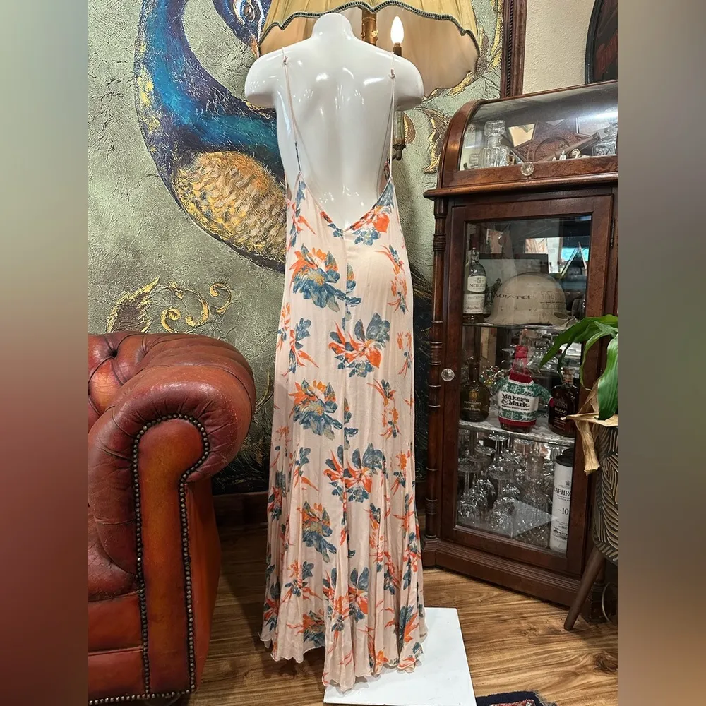 EUC Free People Cream Maxi Sundress with Spaghetti Straps and open sexy back - Image 5