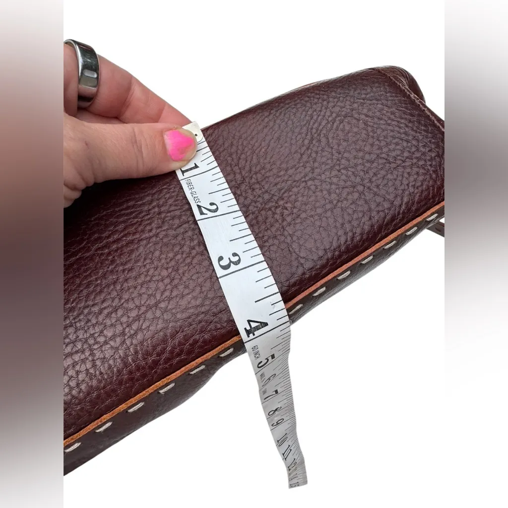 Sundance  Chocolate‎ Brown Distressed Pebbled Leather Hobo Shoulder Bag - Image 10