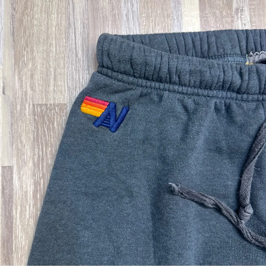 Aviator Nation Bolt Sweatpants Charcoal with Rainbow Lightening Bolt Size XS - Image 2