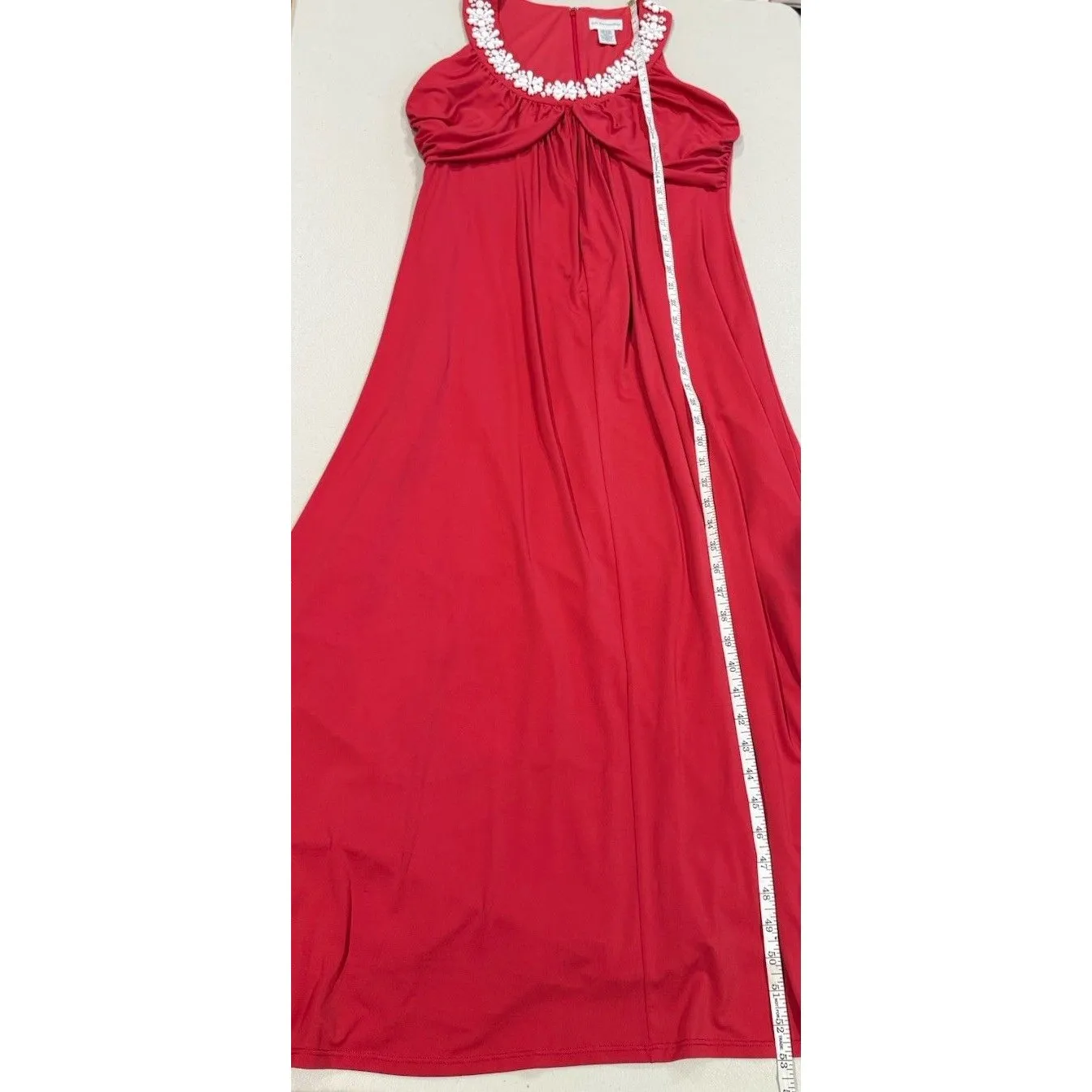 Soft Surroundings Maxi Dress Women Medium Pink Beaded Y2K Travel Resort Stretch - Image 7