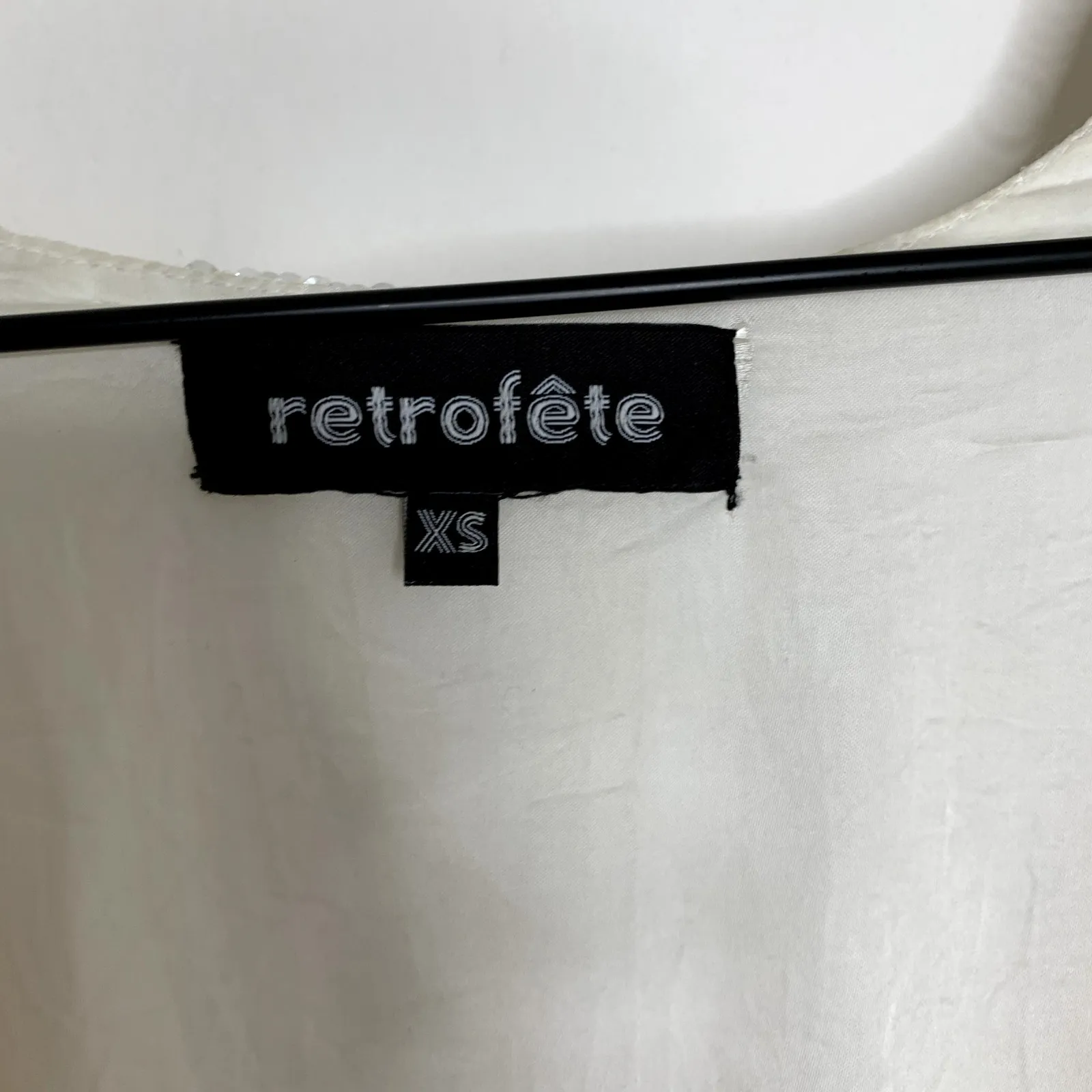 Retrofete Gabrielle Robe Sequins Wrap Mini Dress in Moonglow White Womens XS - Image 17