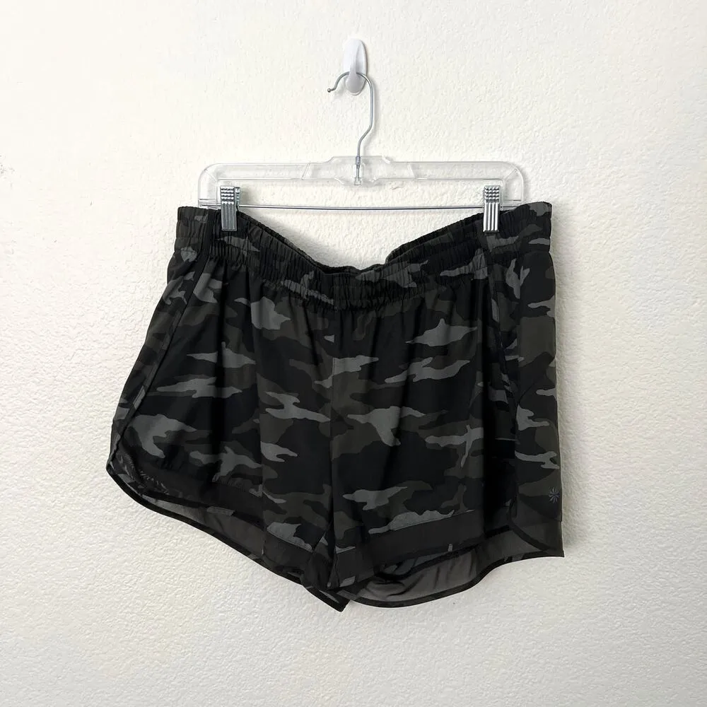 [Athleta] Printed Mesh Racer Run Short 4" Camo Print Workout Camouflage Size XL - Image 3