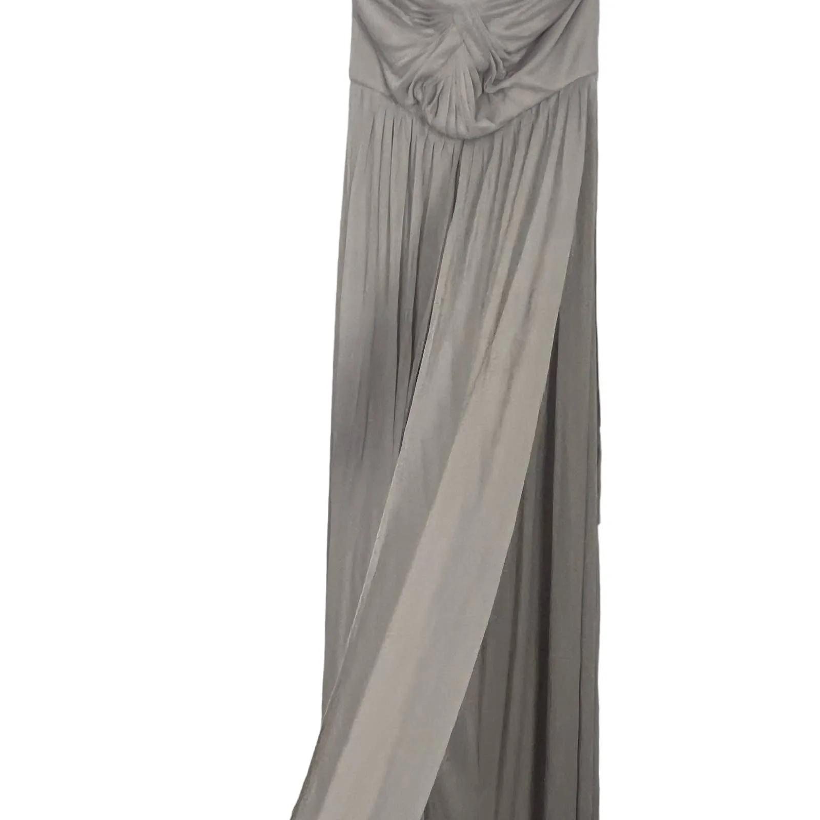 David's Bridal One Shoulder Strap Beige Maxi Dress Size 4 - Image 7
