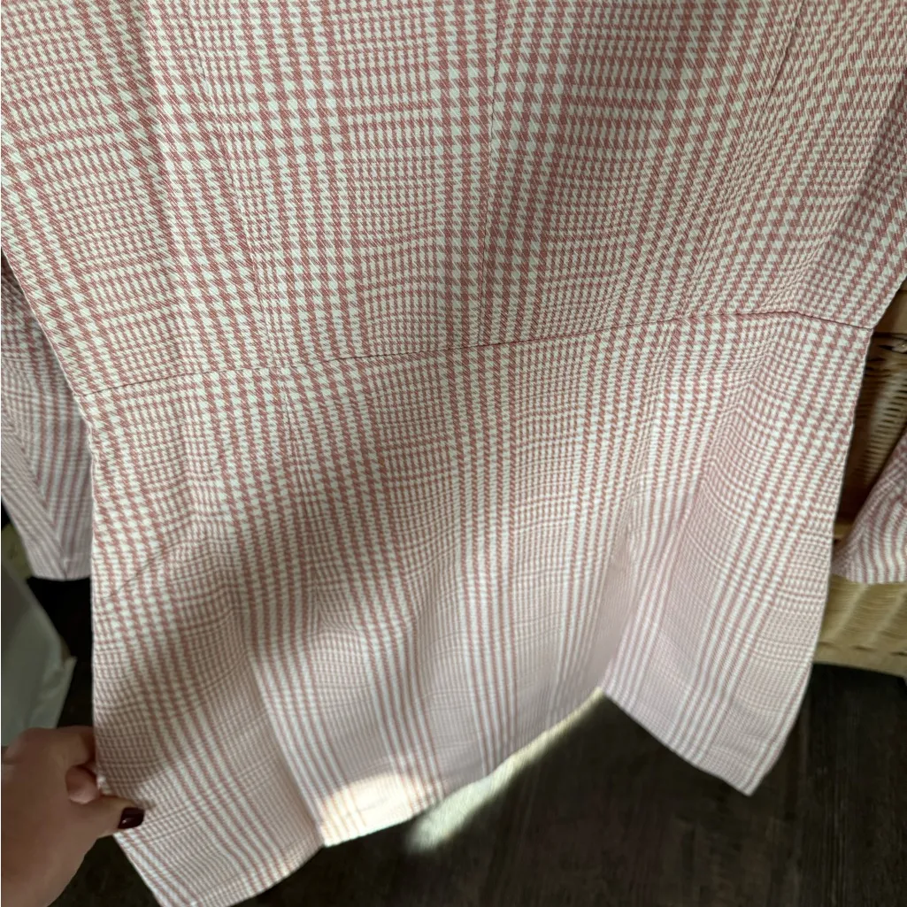 Choosy Plaid Blazer Dress White Size 4 - Image 6