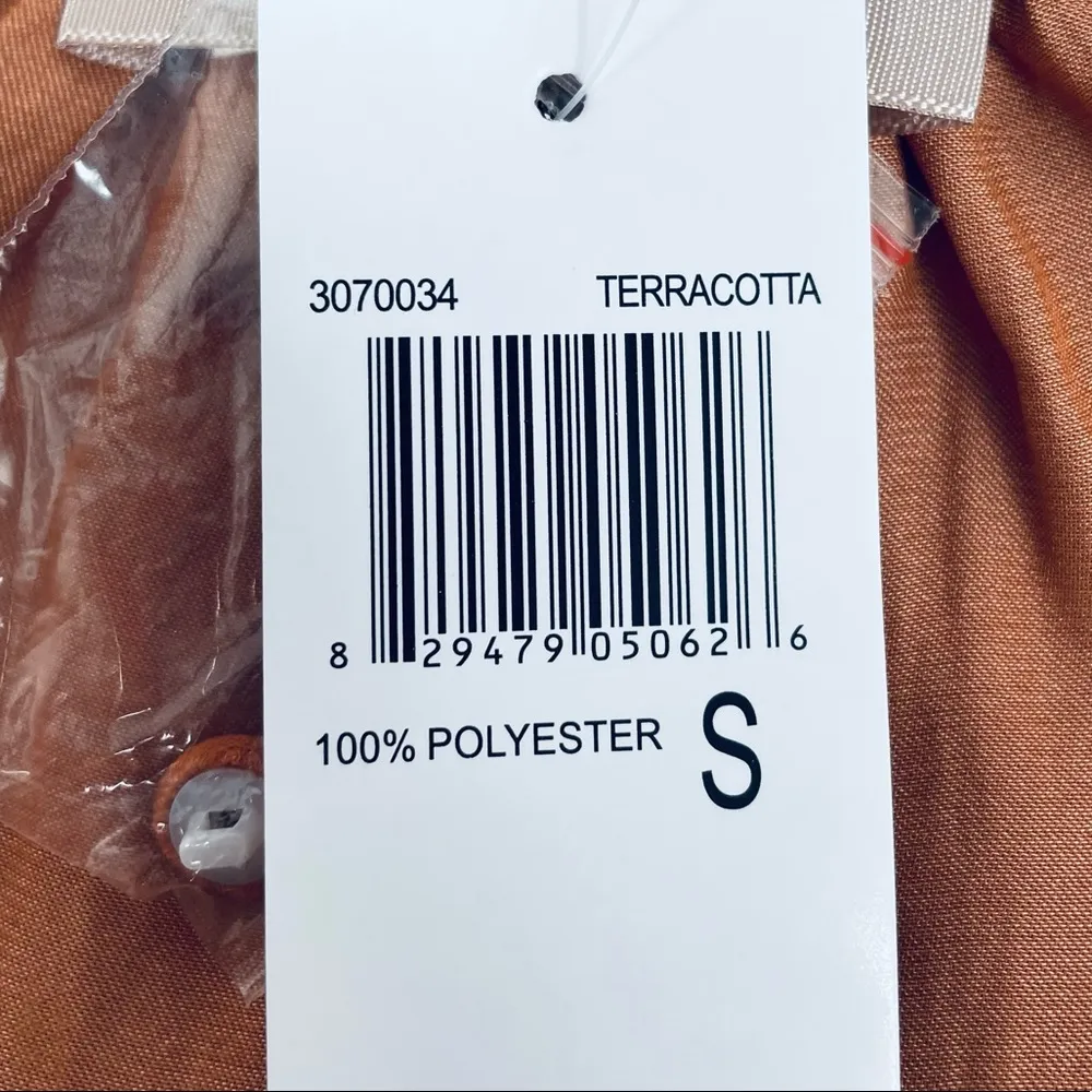 Philosophy Gathered Halterneck Peplum Top Terracotta Size Small - Image 7