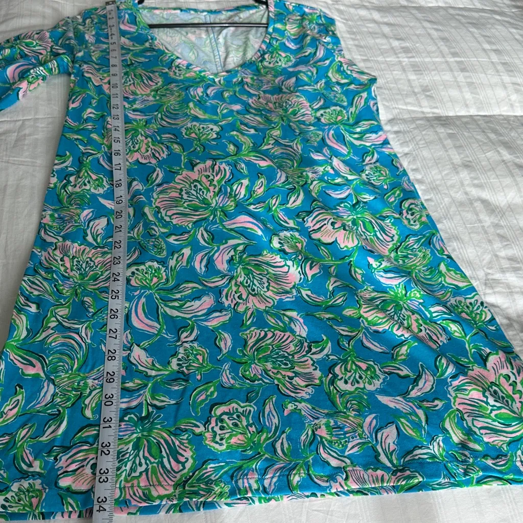Lilly Pulitzer Tessa Print Cumulus Blue Chick Magnet Floral Dress Size Medium - Image 7