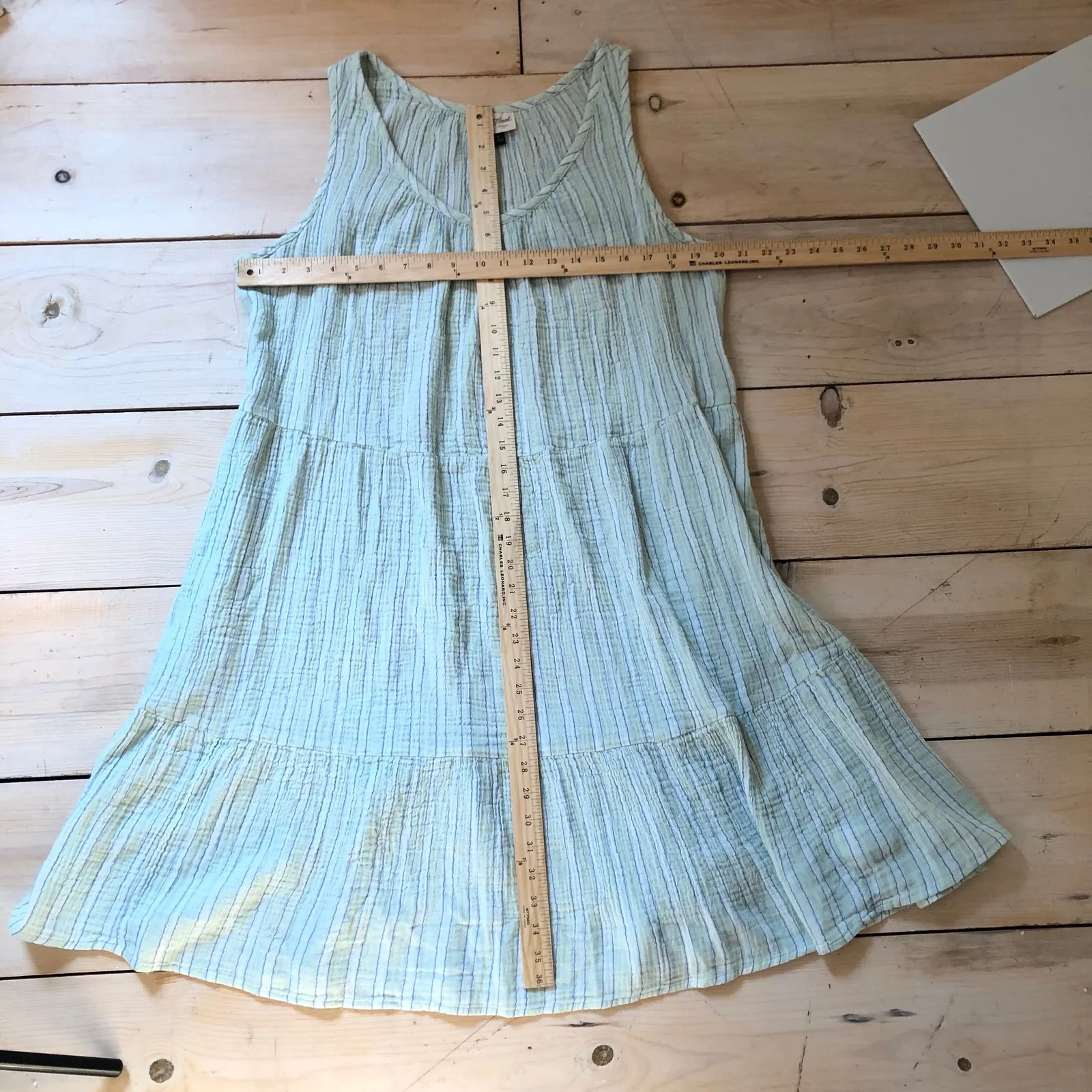 Universal Thread NWOT Women's Mini Sundress Light Green Striped 1X - Image 8