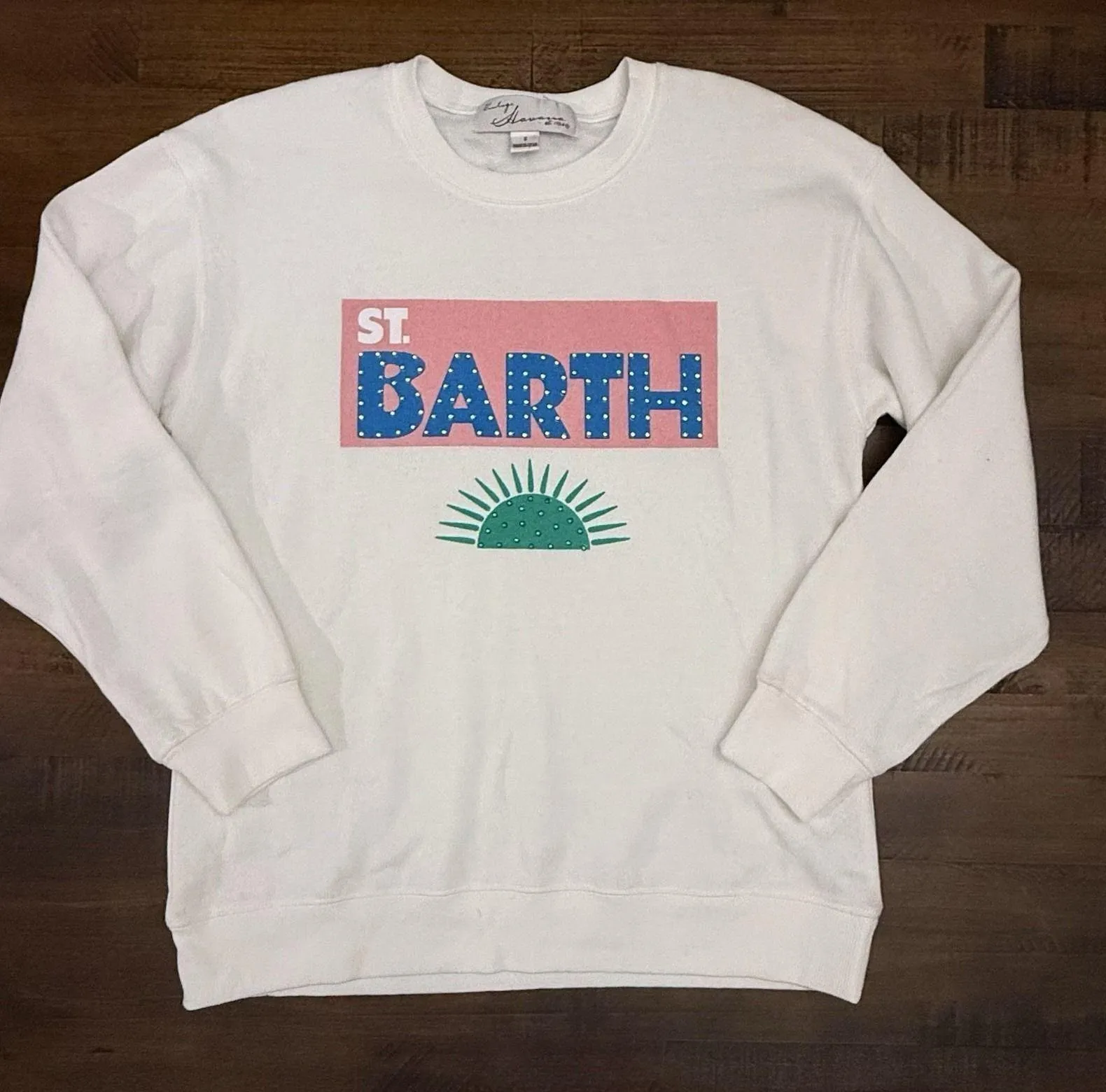 Vintage Havana women's White Sweatshirt Jet Setter Barth sweatshirt size S New - Image 1