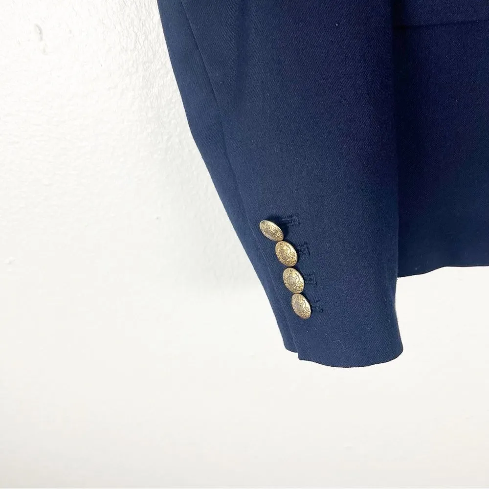 J. CREW Factory Keating Navy Blue Wool Blend Two Button Lined Blazer, Size 4 - Image 9