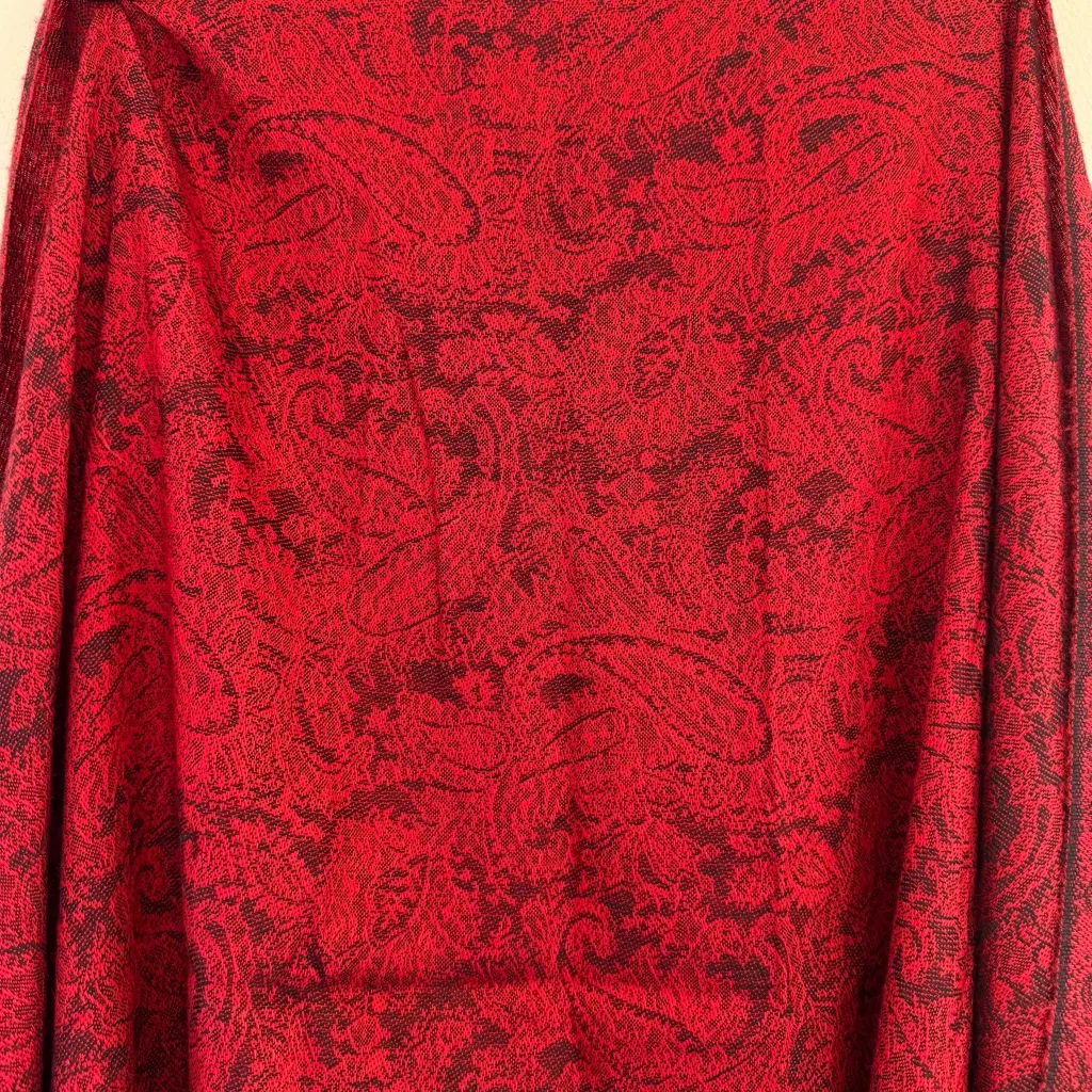 Bundle of Red, Orange, and Blue Silk Scarf/Pashmina Red - Image 6