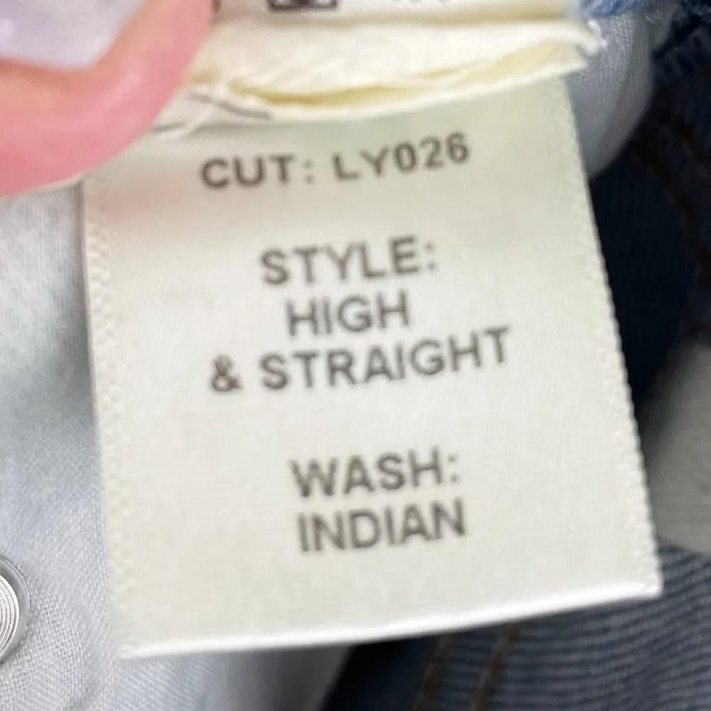 Reformation High and Straight Jeans in Indian Wash Blue Denim Women's Size 25 - Image 10