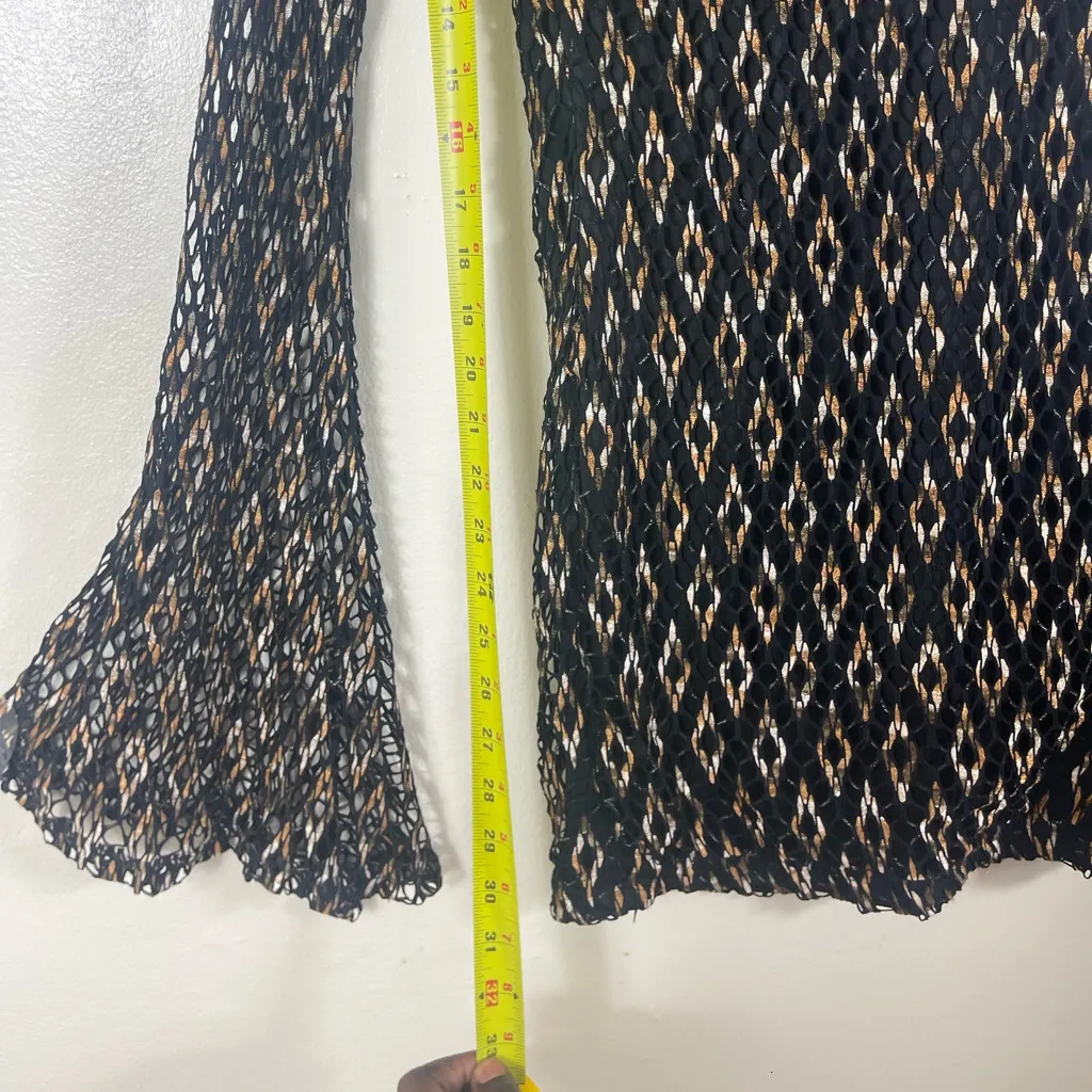 Symphony Elegant Black and Brown knit  Patterned Dress - Image 4