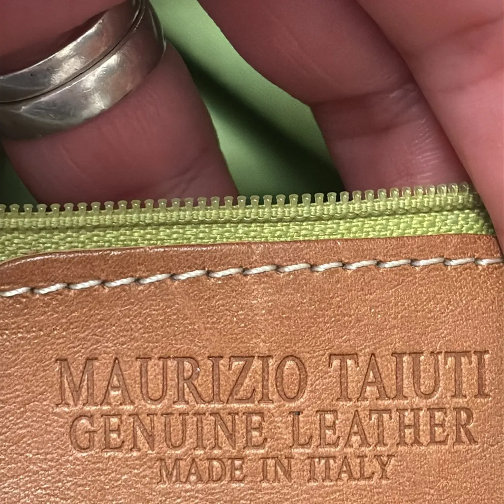 Maurizio Taiuti Brown and Pink Floral Tote Bag with Tropical Design, Leather - Image 2