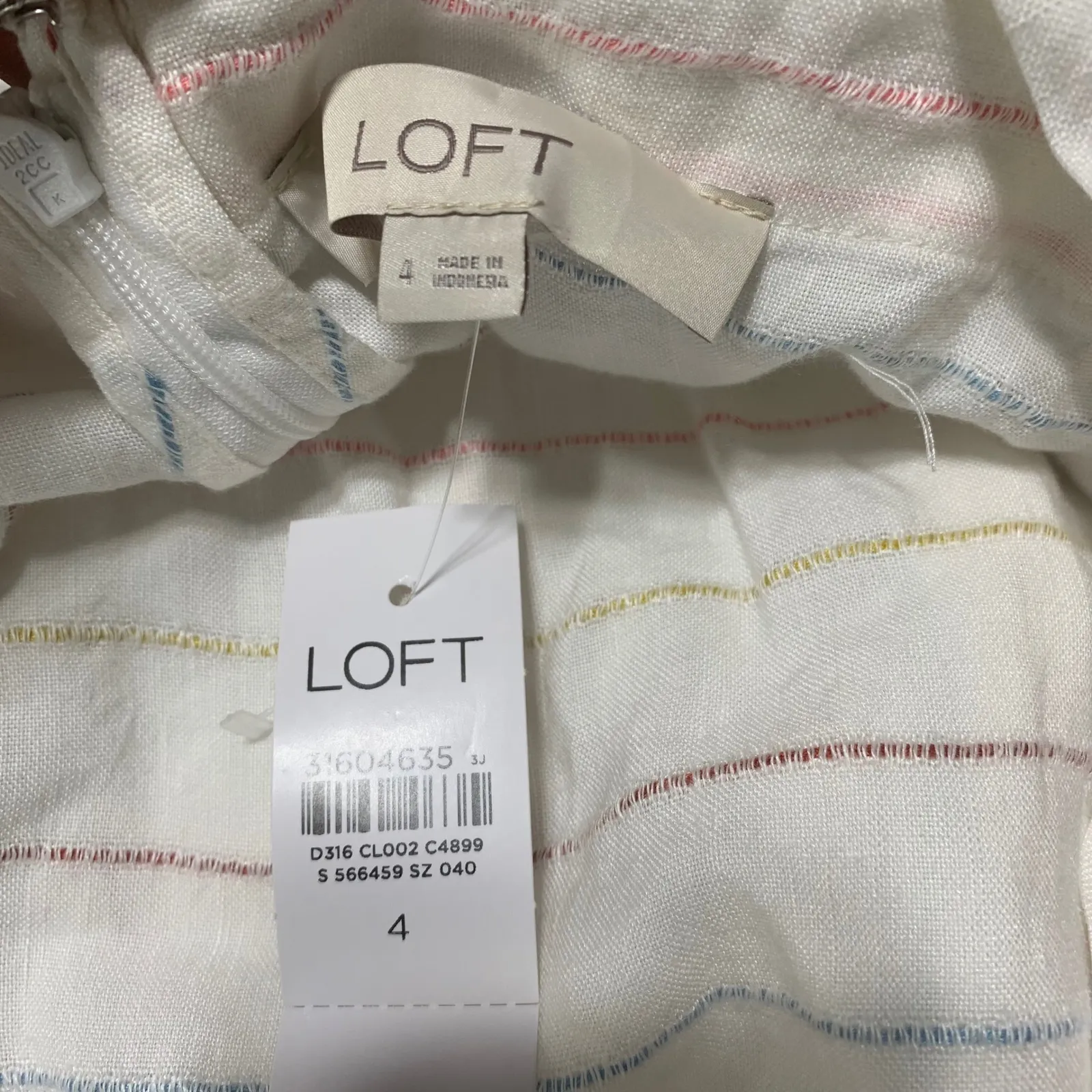 Loft rainbow striped white tiered maxi dress size medium‎ vacation beach blogger - Image 4