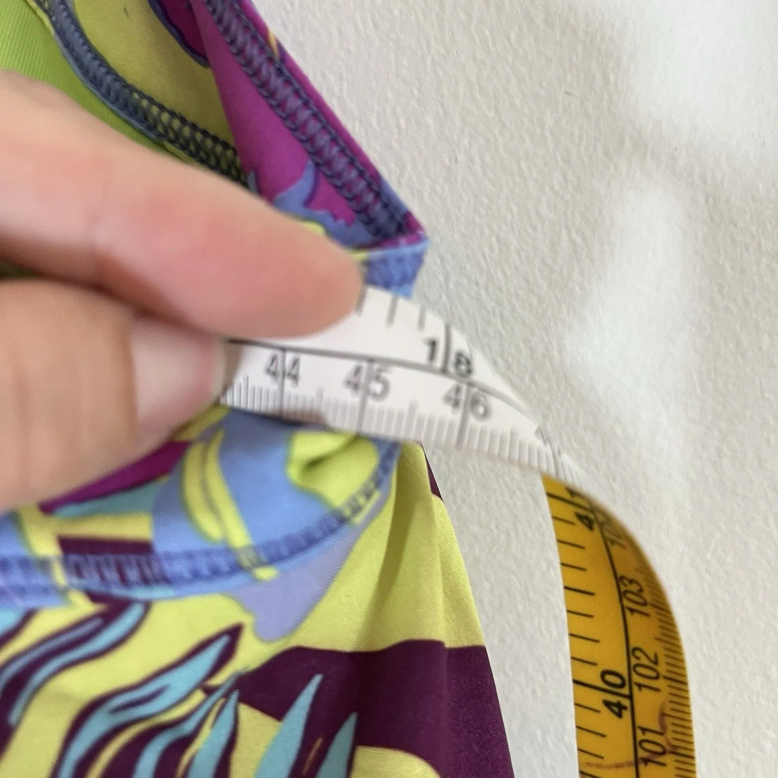 Title Nine Dress 8 Multicolor Trouble Nimblene Tropical Blue Purple Zip Pocket - Image 9